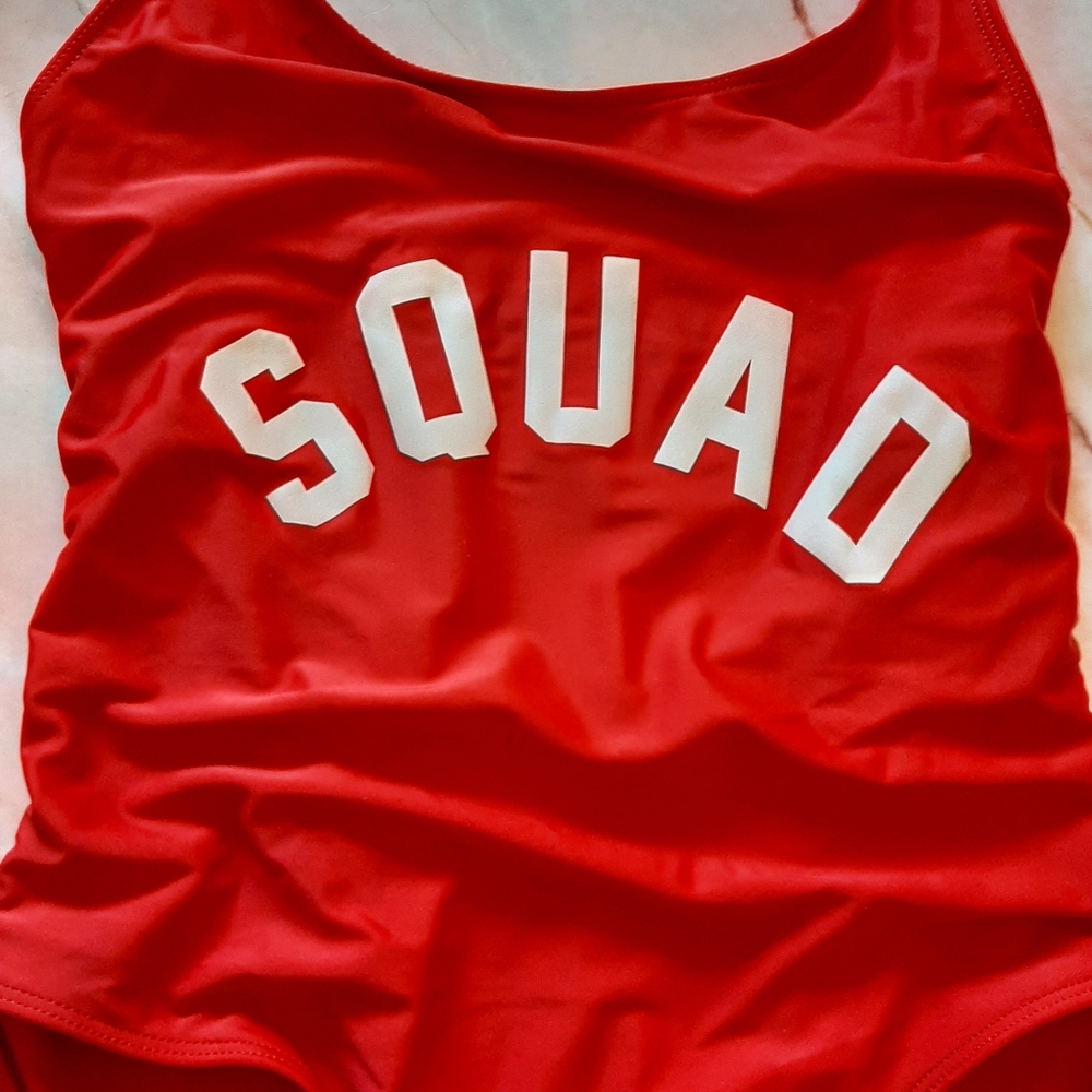 🆕️ Red "Squad" One Piece Swimsuit - Picture 5 of 5